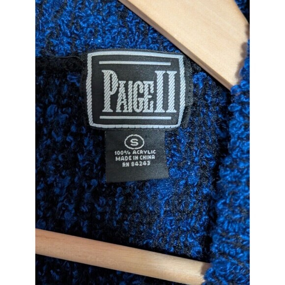 Vintage Paige II Sz Small Women's Open Front Royal Blue Cardigan Pockets N96 - Picture 3 of 6